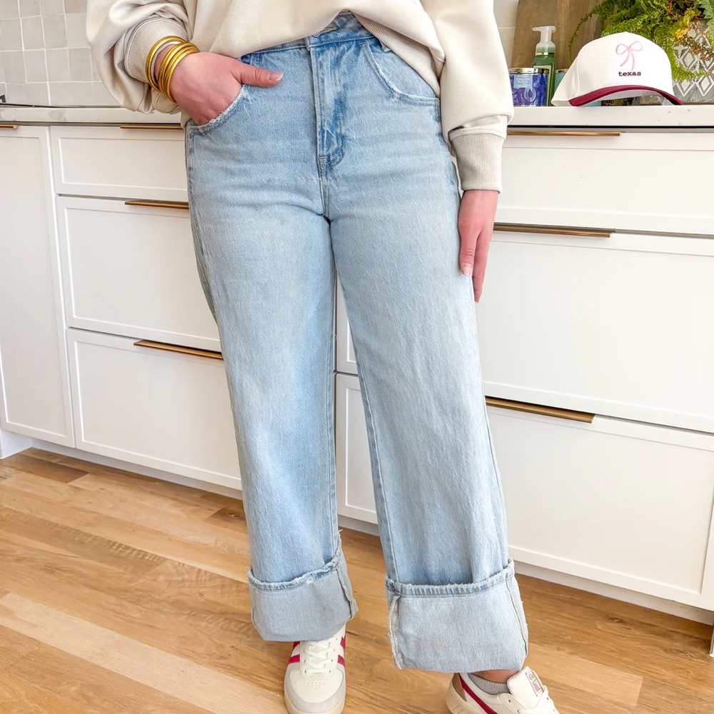 NWT light wash Vervet Kris Baggy‎ Wide Jeans nwt - Picture 2 of 7